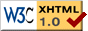 Logo for Valid XHTML 1.0! Link opens HTML Validator.